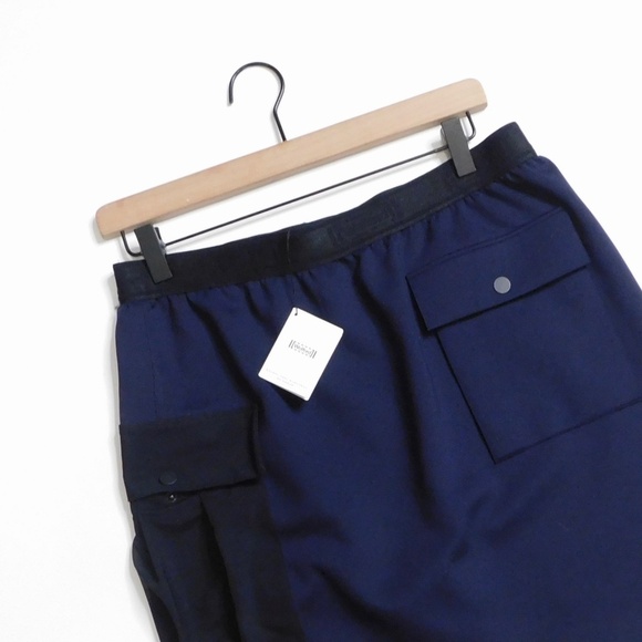 NWT!! WOLFORD Blair Skirt Sporty Navy Blue Black Pockets Elastic Waist Medium - Picture 4 of 16